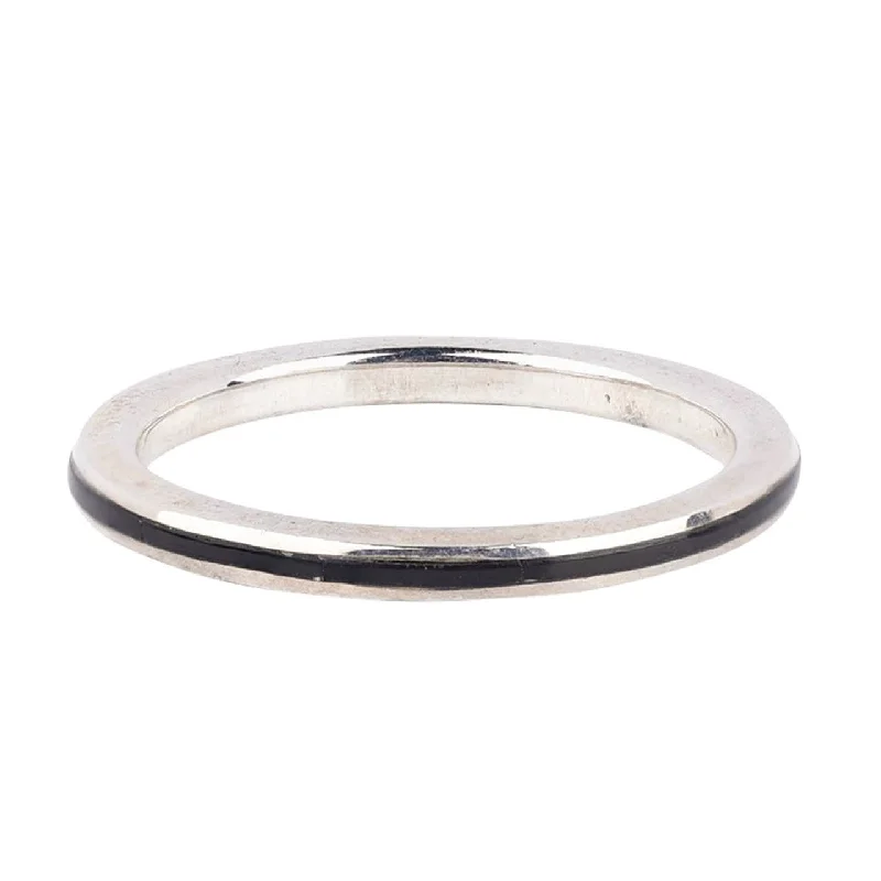 Platinum Wedding Band for Couples-Onyx Inlay Eternity Band