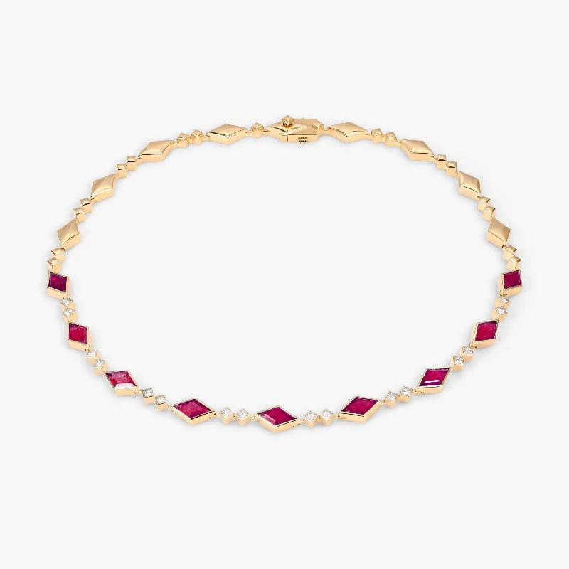 Gemstone Necklace for Weddings-Waha Ruby necklace