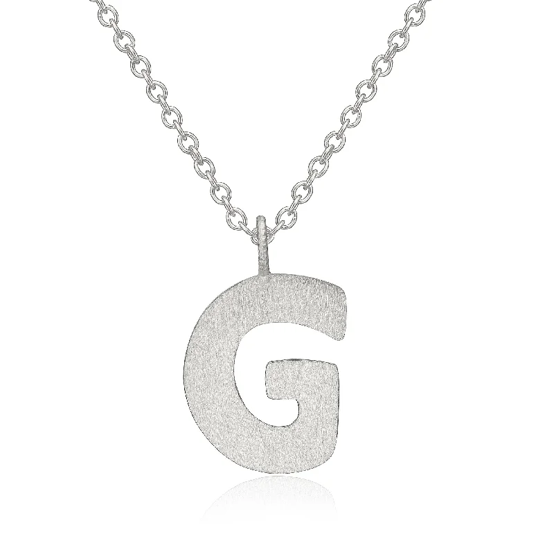 High-Quality Silver Necklace-Letter G Silver Necklace