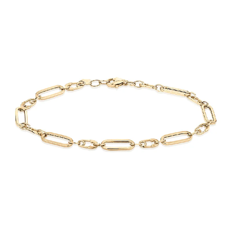 Unique Gemstone Bracelet-Bracelet with diamond simulant in 10 carat yellow gold