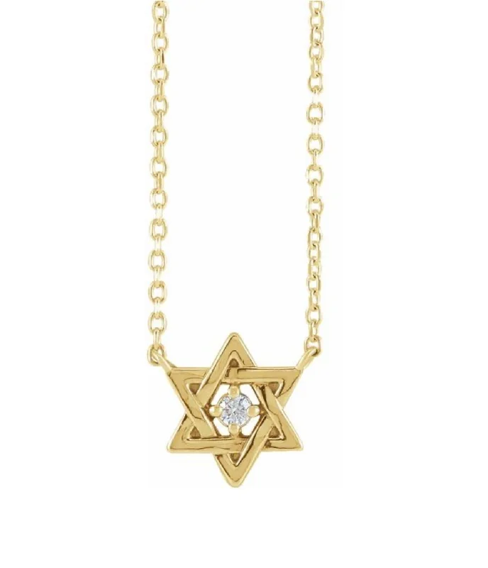 Sparkling Sapphire Necklace-The Sarah Jewish Star Necklace