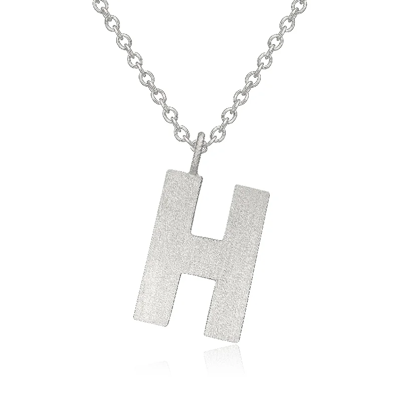 Gorgeous Pearl Necklace-Letter H Silver Necklace