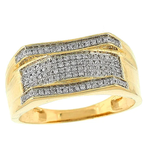 Personalized Gemstone Ring-10KY 0.30CTW DIAMOND MENS RING