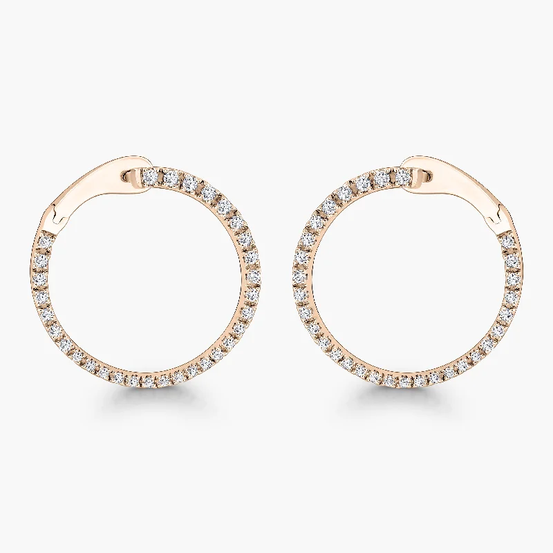 Crystal and Pearl Earrings-Round Hinged Back Hoop Earrings