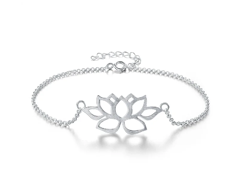 Classic Charm Bracelet for Women-Lotus Symbol Bracelet