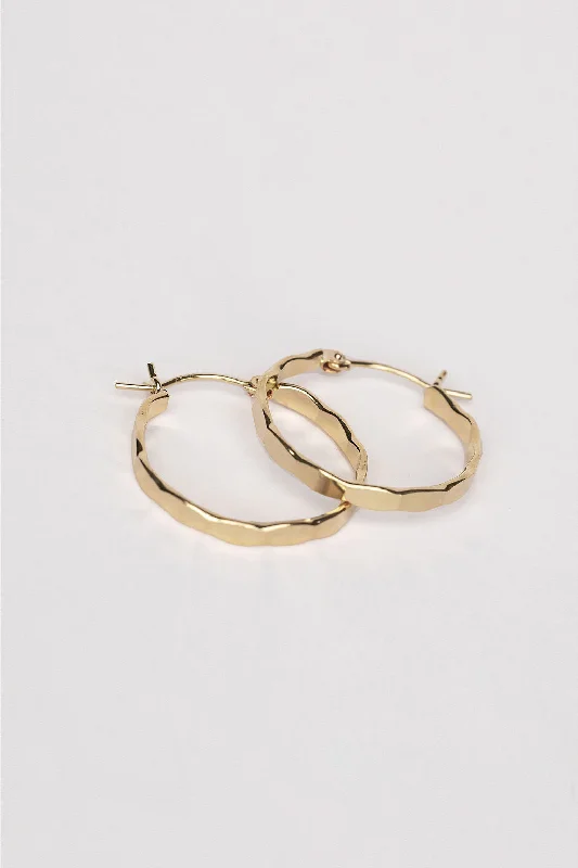 Round Hoop Earrings-Wavey Hoops