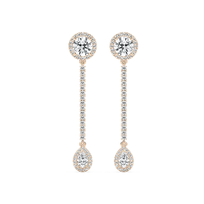 Stunning Crystal Earrings-Round and Pear Drop Earrings