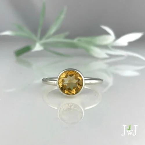 Custom Sterling Silver Ring-Citrine Stacking Ring