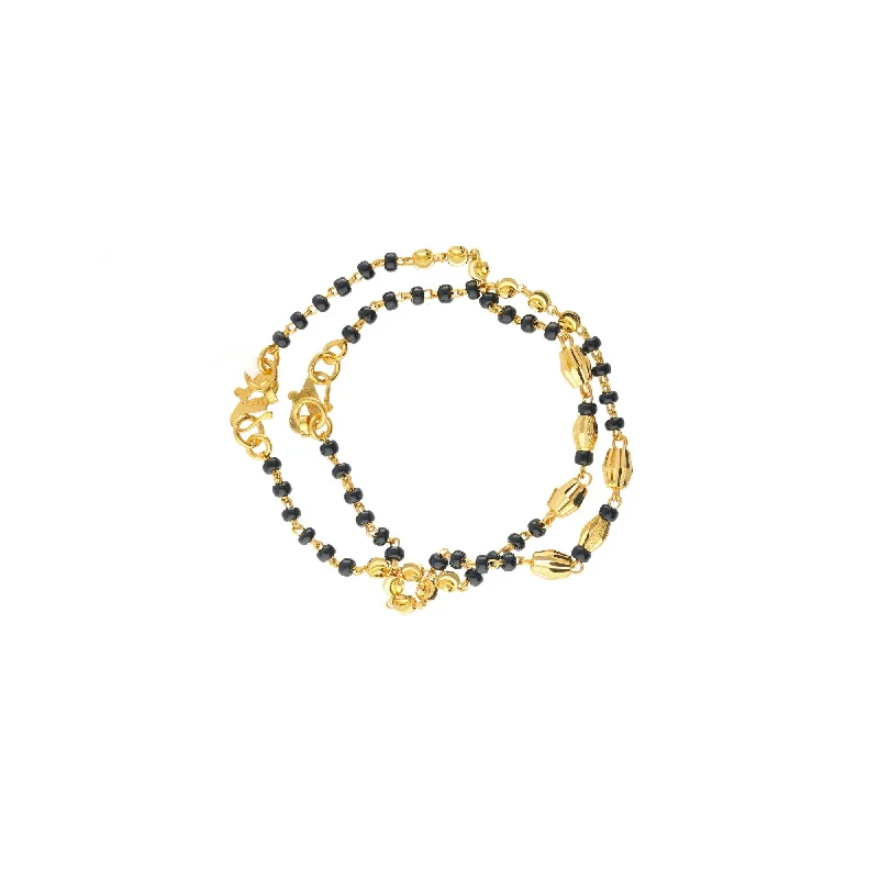 Simple Gemstone Bracelet for Women-22K Yellow Gold Avery Beaded Baby Bracelet