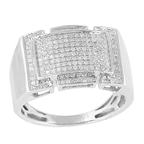 Gold Wedding Ring-10KW 0.40CTW DIAMOND FANCY MENS RING