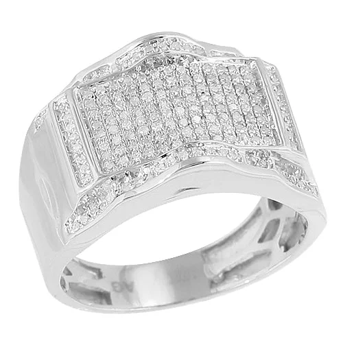 Custom Initial Ring-10KW 0.50CTW DIAMOND MEN'S RING