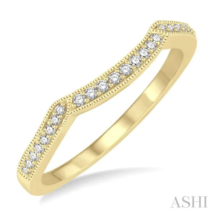 Fashionable Stackable Rings-1/6 ctw Round Cut Diamond Wedding Band in 14K Yellow Gold