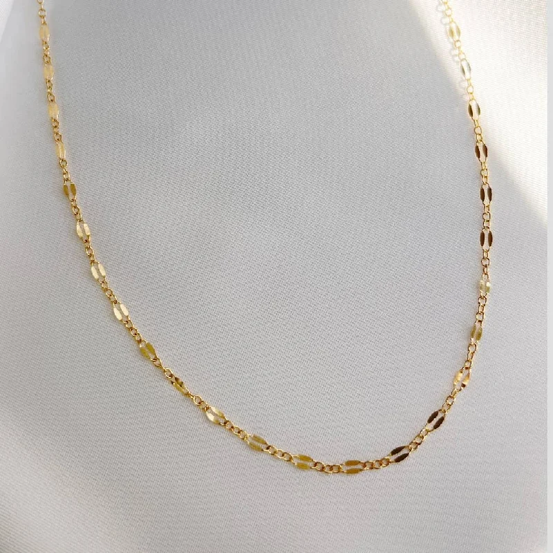 Pearl and Diamond Necklace-Kamryn Dapped Sequin Layering Chain Necklace Gold Filled