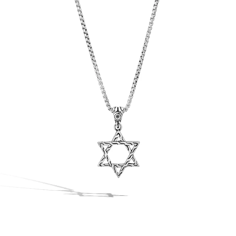 Elegant Drop Necklace-John Hardy Star Of David on 1.6mm box chain