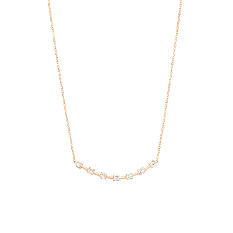 Gold Necklace with Emerald-Alexa's 18K Rose Gold Necklace w. Diamonds