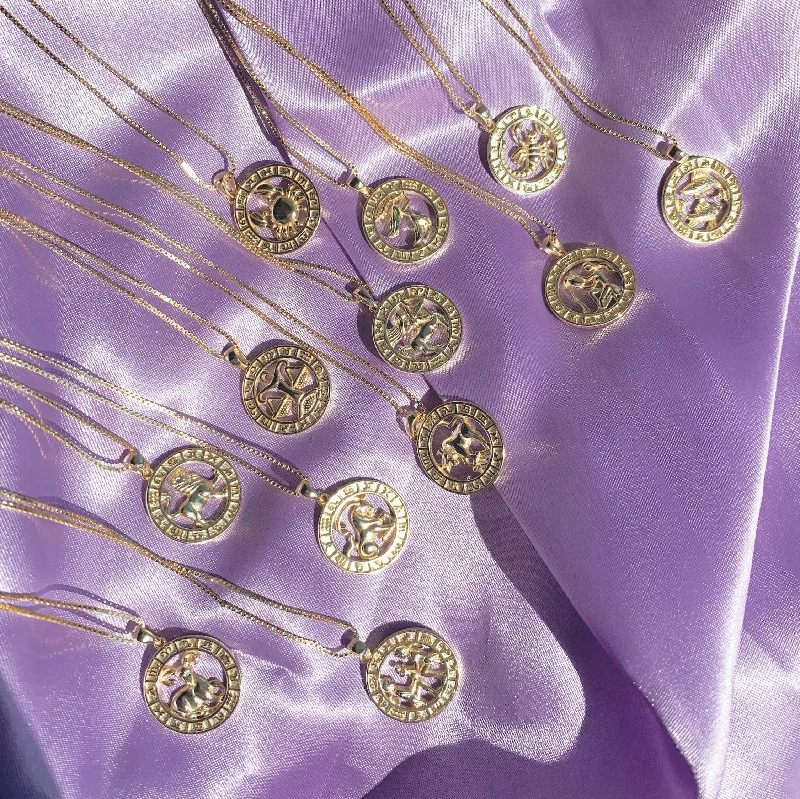 Custom Bridal Necklace-Zodiac Coin Necklace