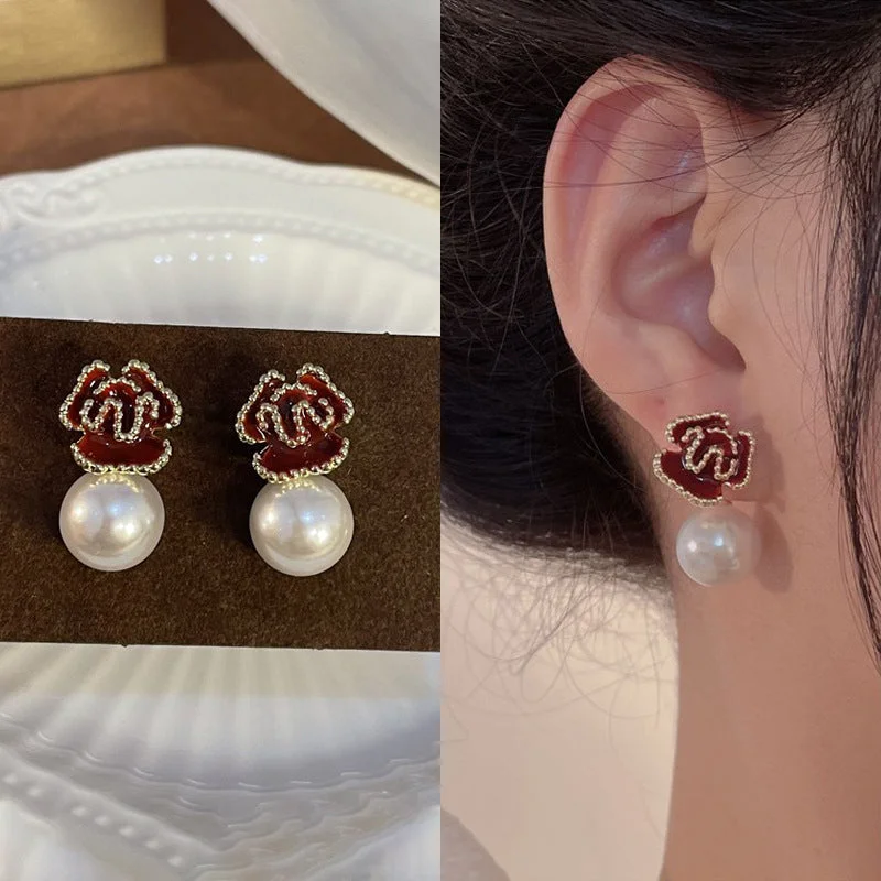 PEARLRED Camellia Mosquito Coil Ear Clip