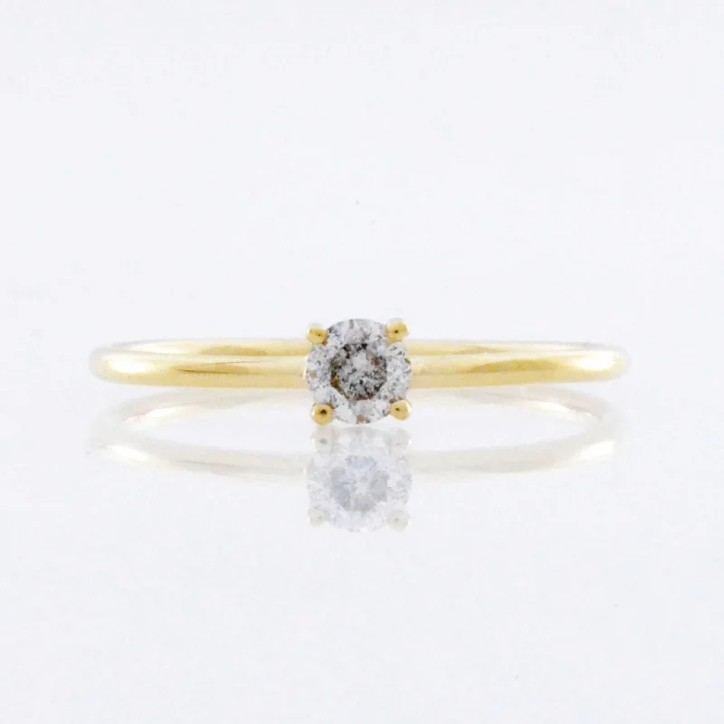 Classic Ring for Women-14Kt Gold 0.20 Ct Genuine Natural Diamond Ring