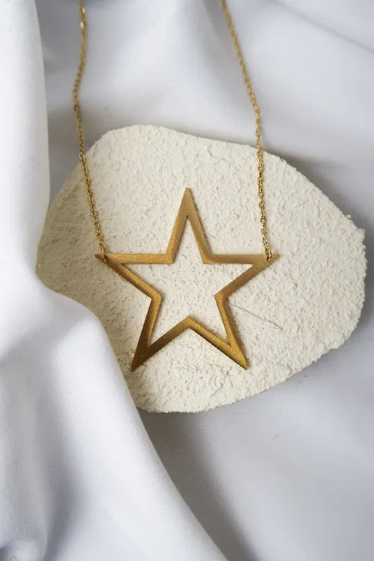 Trendy Gold Necklace-Capella 316L Stainless Steel Star Necklace