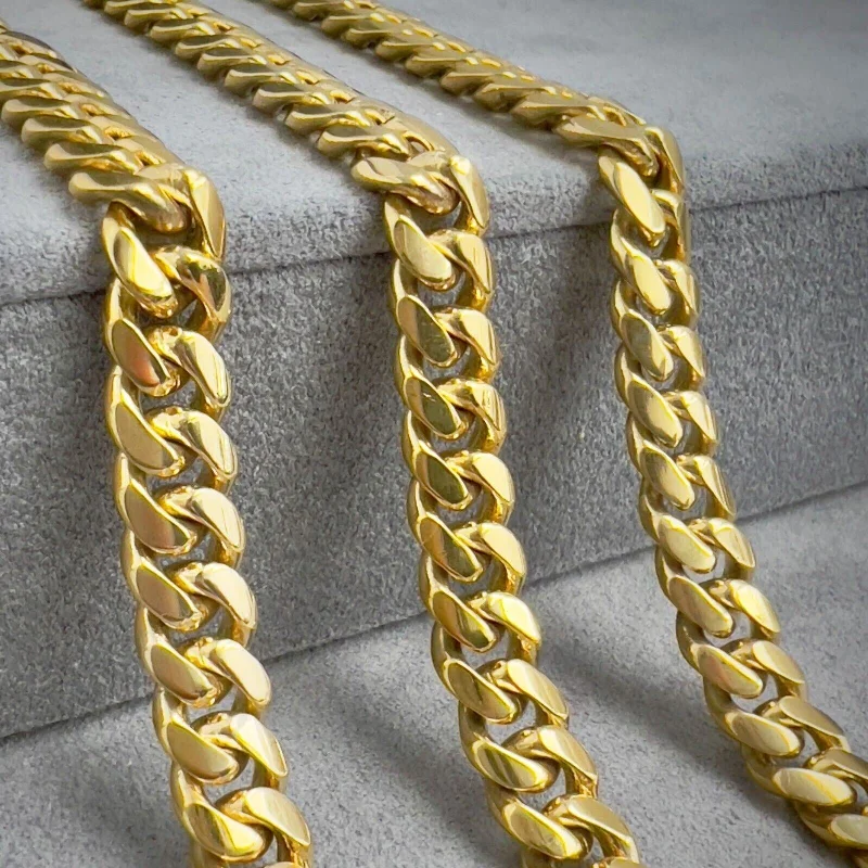 Diamond Pendant Necklace-14k Yellow Gold Miami Cuban Link 8.00mm Chain Necklace 22.5" 98.3g HEAVY