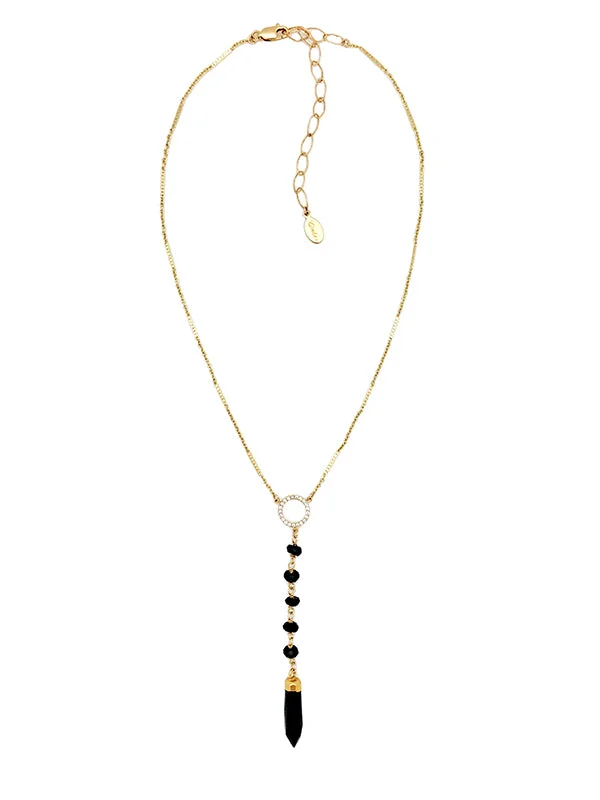 Elegant Wedding Jewelry Necklace-Lil Onyx Vector Necklace