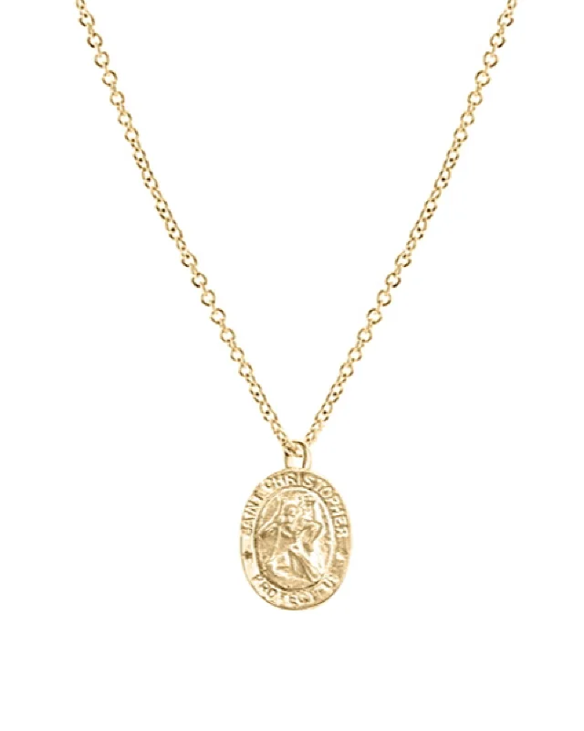 Unique Silver Necklace-Small Saint Christopher Necklace