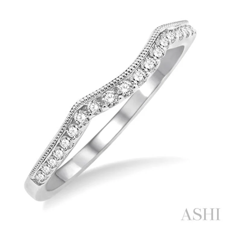 Custom Diamond Wedding Ring-1/6 ctw Round Cut Diamond Wedding Band in 14K White Gold