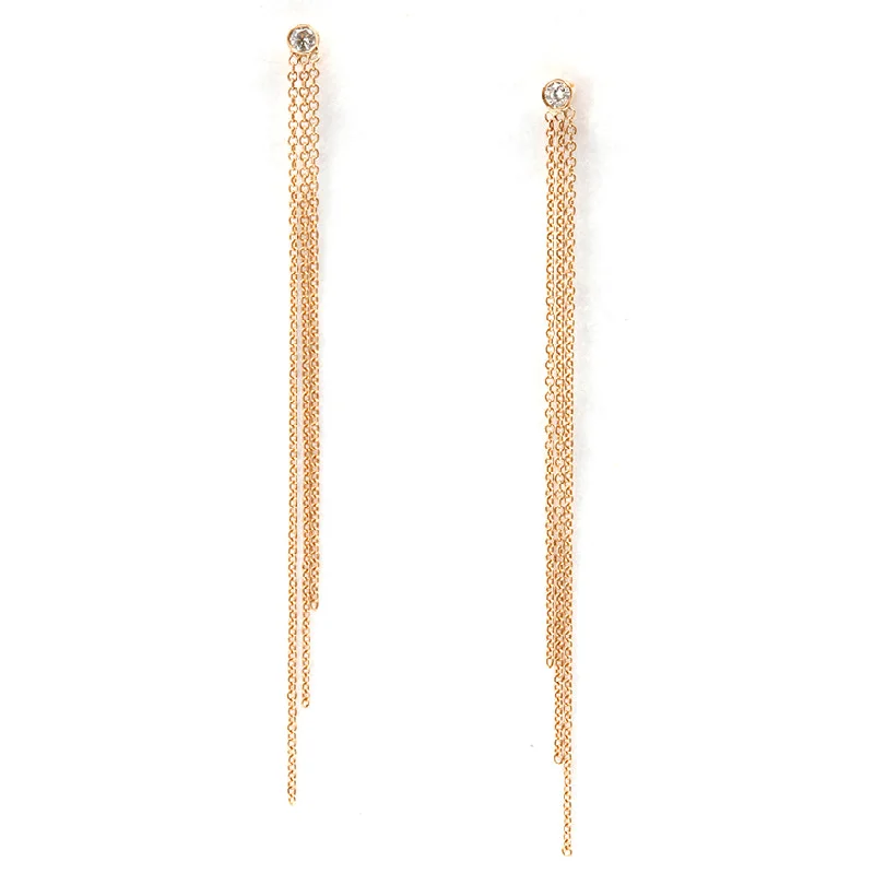 Dazzling Gold Earrings-Diamond Sparkler Earrings