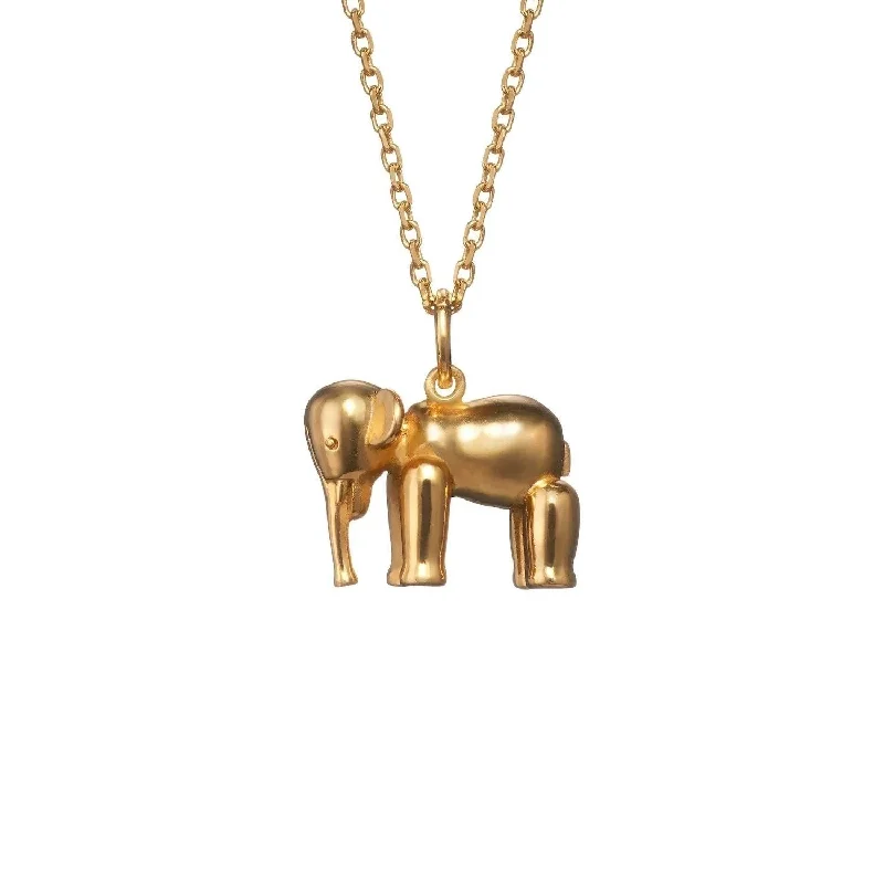 Stunning Gemstone Necklace-Elephant Gold Plated Necklace