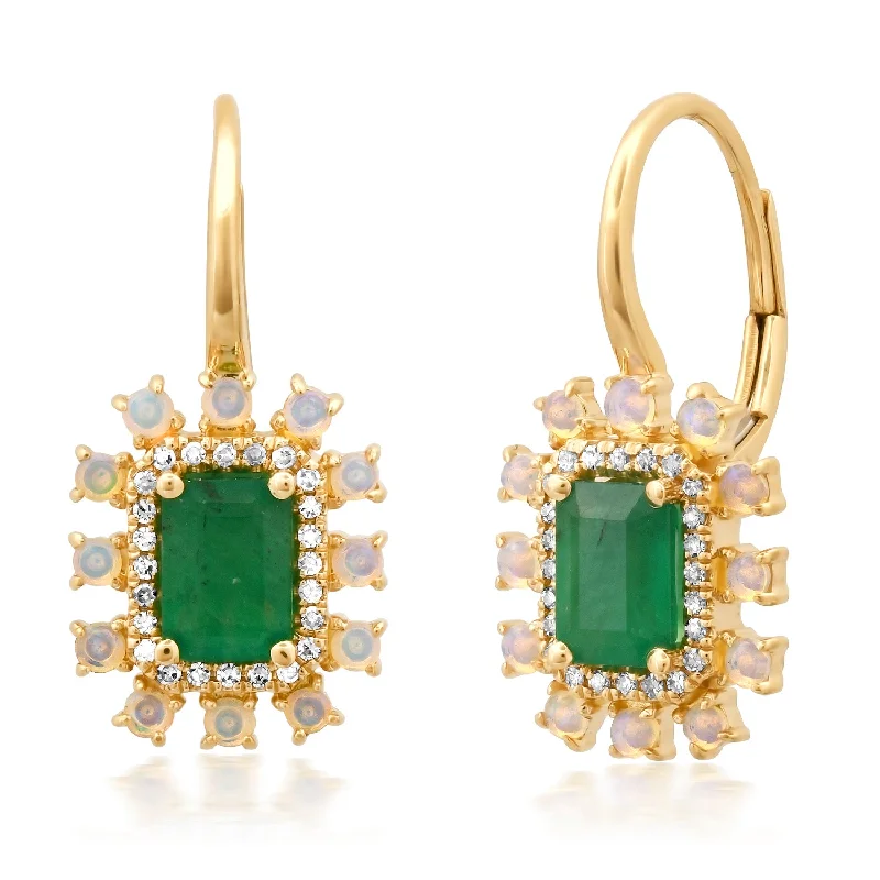 Wedding Earrings with Crystals-Emerald Drop Earrings