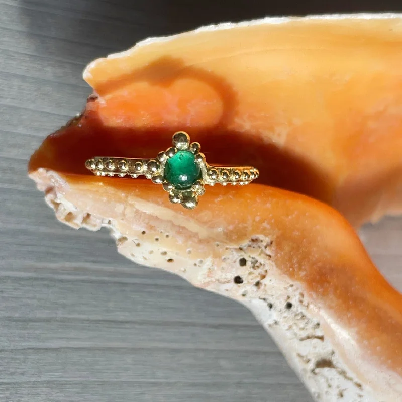 Elegant Wedding Band with Diamonds-BOHEME BUBBLE EMERALD RING