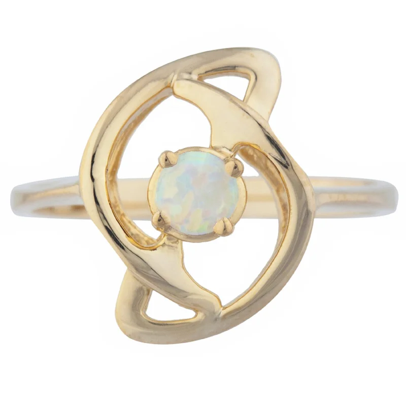 Men's Custom Wedding Ring-14Kt Gold Opal Infinity Design Ring