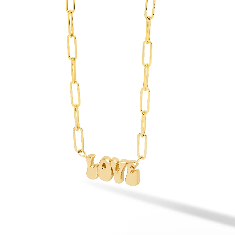 Women’s Layered Necklace-Helium Solid Name on Paperclip Necklace