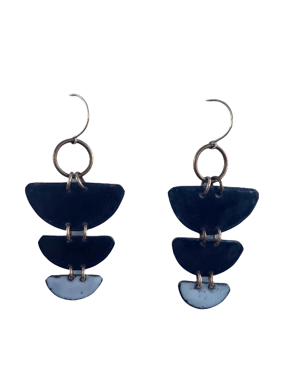 Colorful Drop Earrings-INANNA  - 3 MOON ENAMEL EARRINGS