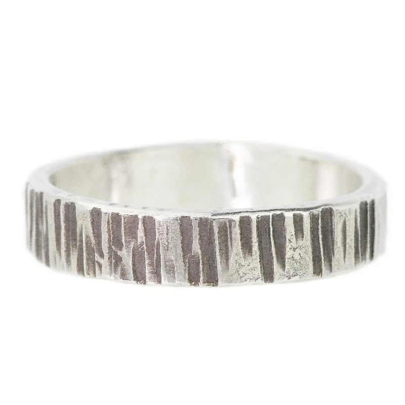 Unique Wedding Band with Diamonds-Thin Lines Band