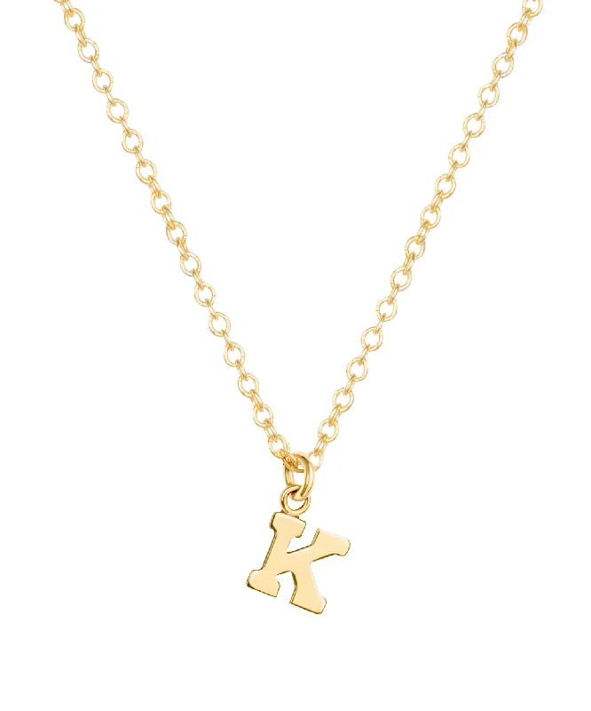 High-End Gold Necklace-Teeny Tiny Initial Necklace