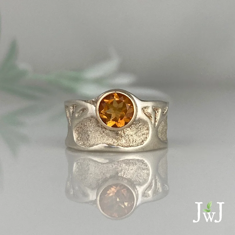 Custom Diamond Band-Sunshine through the trees Ring