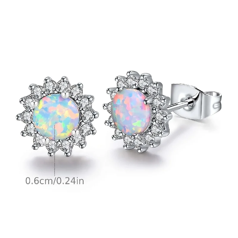 White Gold-round Opal