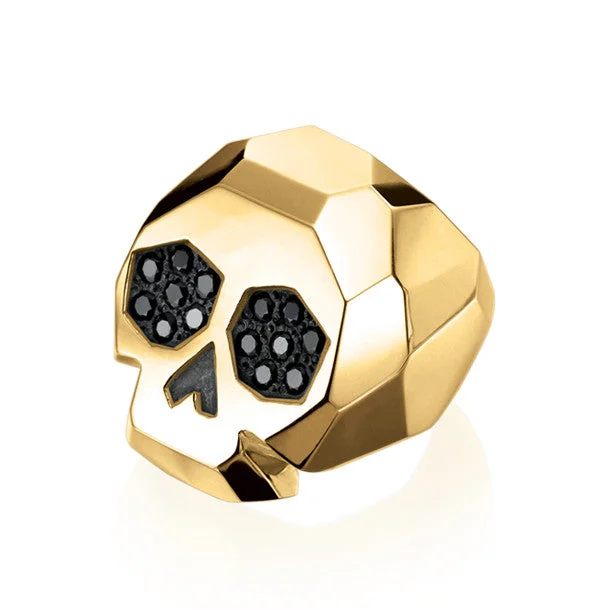 Men's Engagement Ring with Diamonds-FACETTE SKULL COCKTAIL