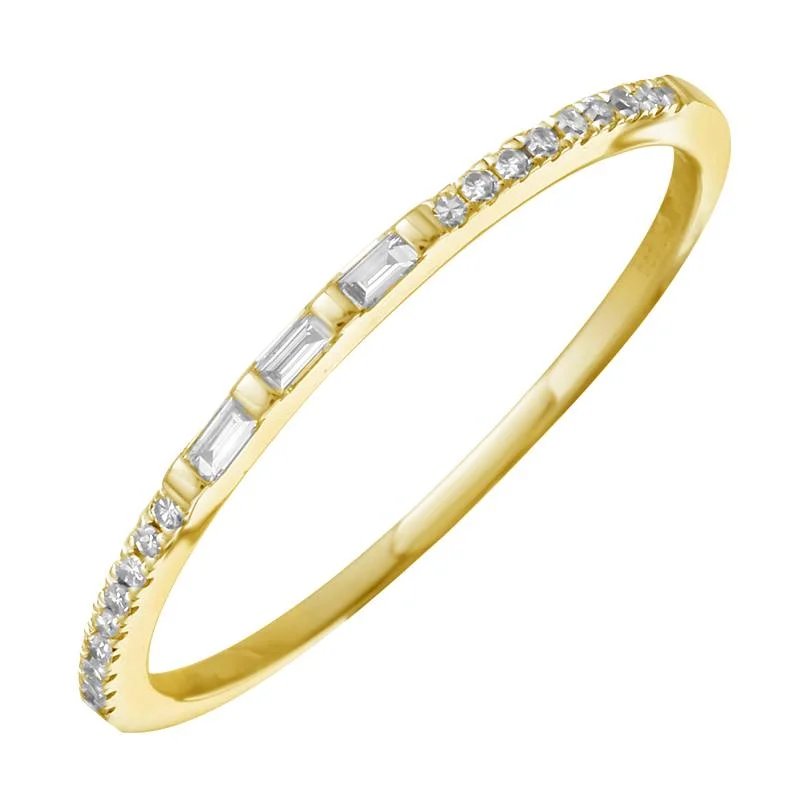 Personalized Diamond Engagement Ring-Baguette Stacking Ring