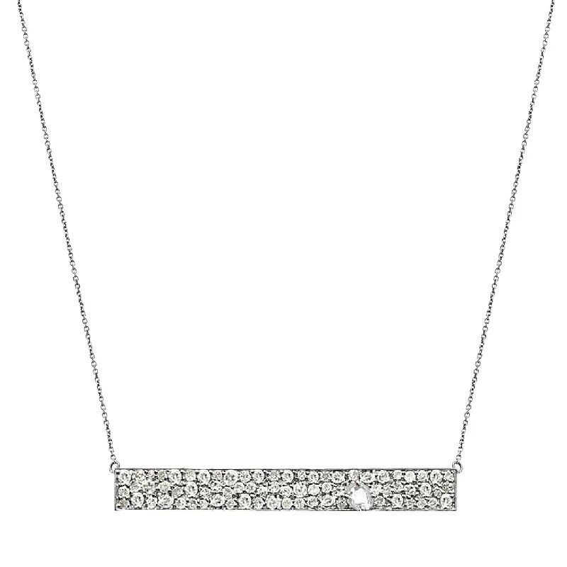 Boho Style Necklace-Stardust Necklace White Gold Diamond