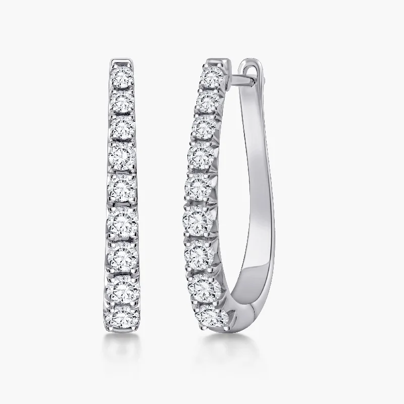 Crystal Hoop Earrings-Graduated Horseshoe Earrings