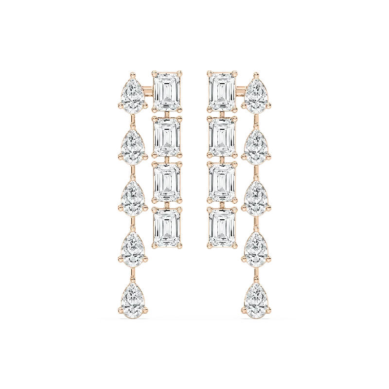 Sparkling Drop Earrings-Double Lane Drop Earrings