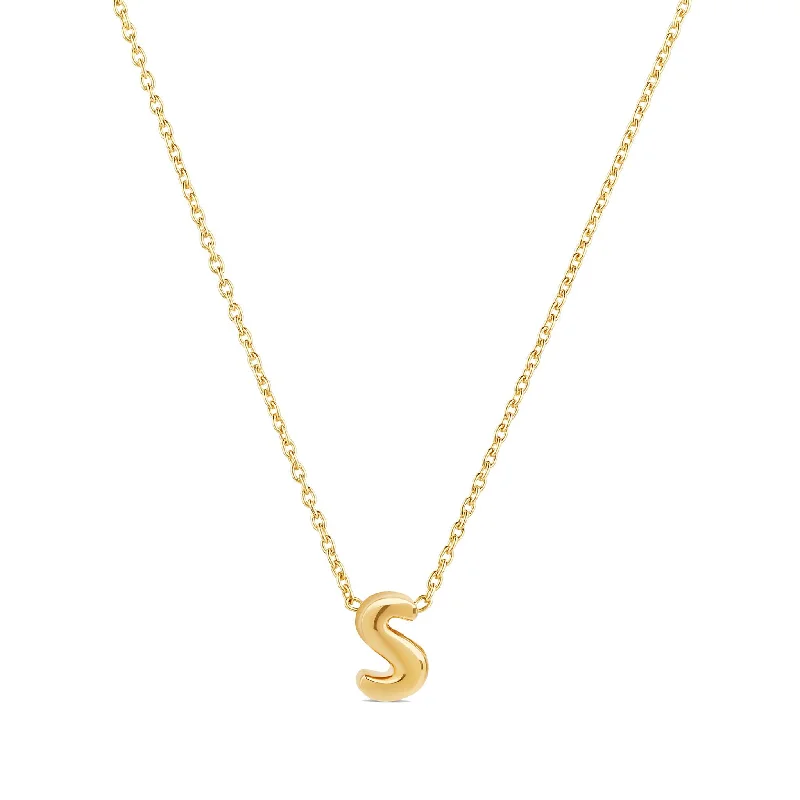 Customizable Wedding Necklace-Helium Solid Initial Necklace