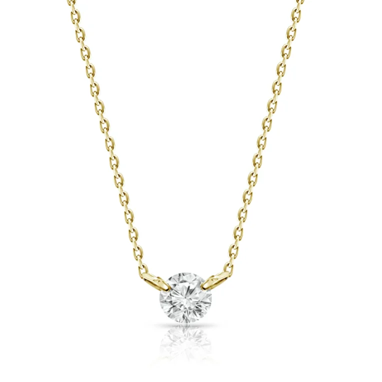 Designer Necklace for Special Occasions-0.30ct Floating Diamond Solitaire Necklace