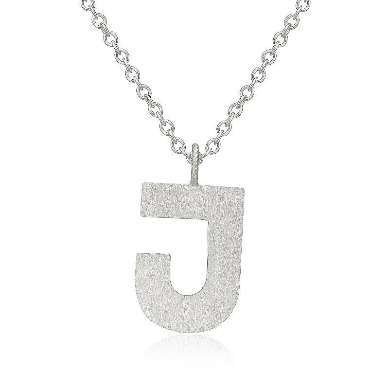 Customizable Birthstone Necklace-Letter J Silver Necklace