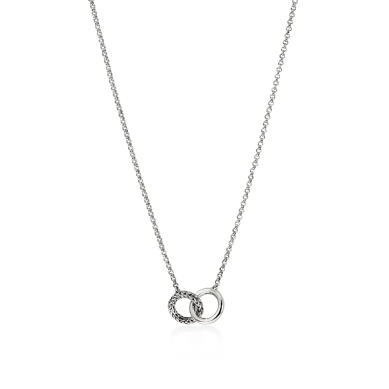 Chic Necklace for Women-John Hardy essential collection double ring necklace