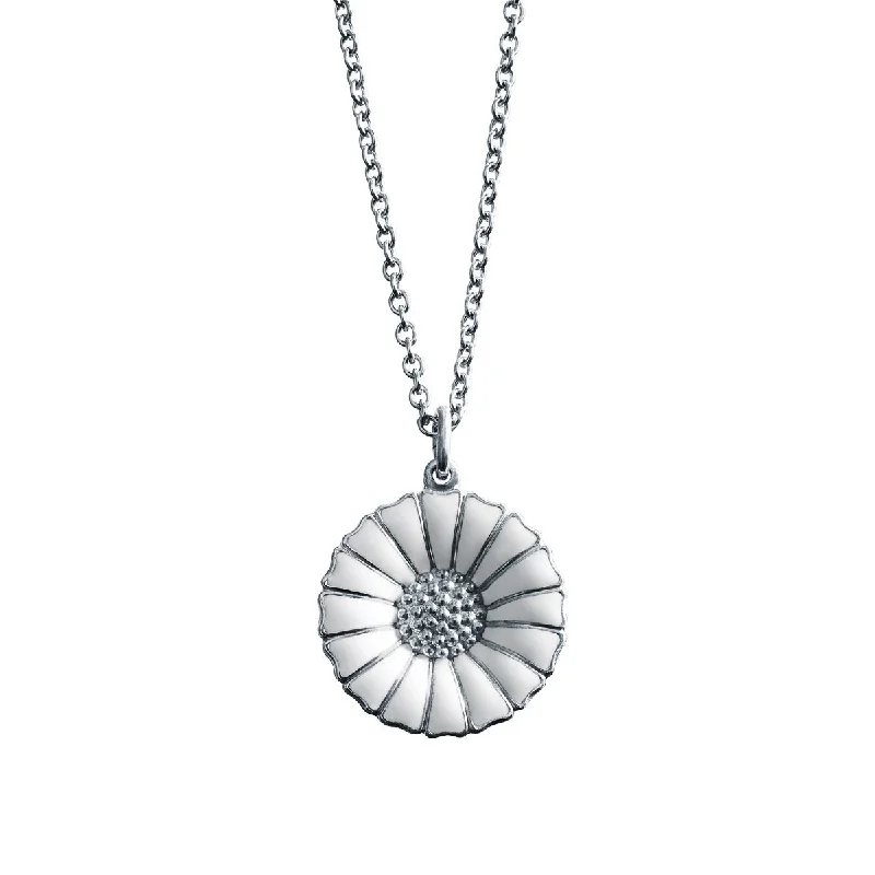 Pearl Necklace for Bride-Daisy 18 mm. Silver Necklace