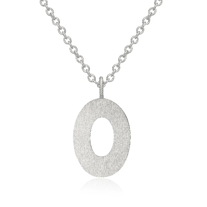 Diamond and Gold Necklace-Letter O Silver Necklace