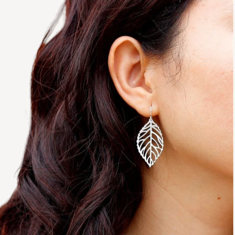 Cute Stud Earrings for Teenagers-Dainty Dangle Leaf Earrings